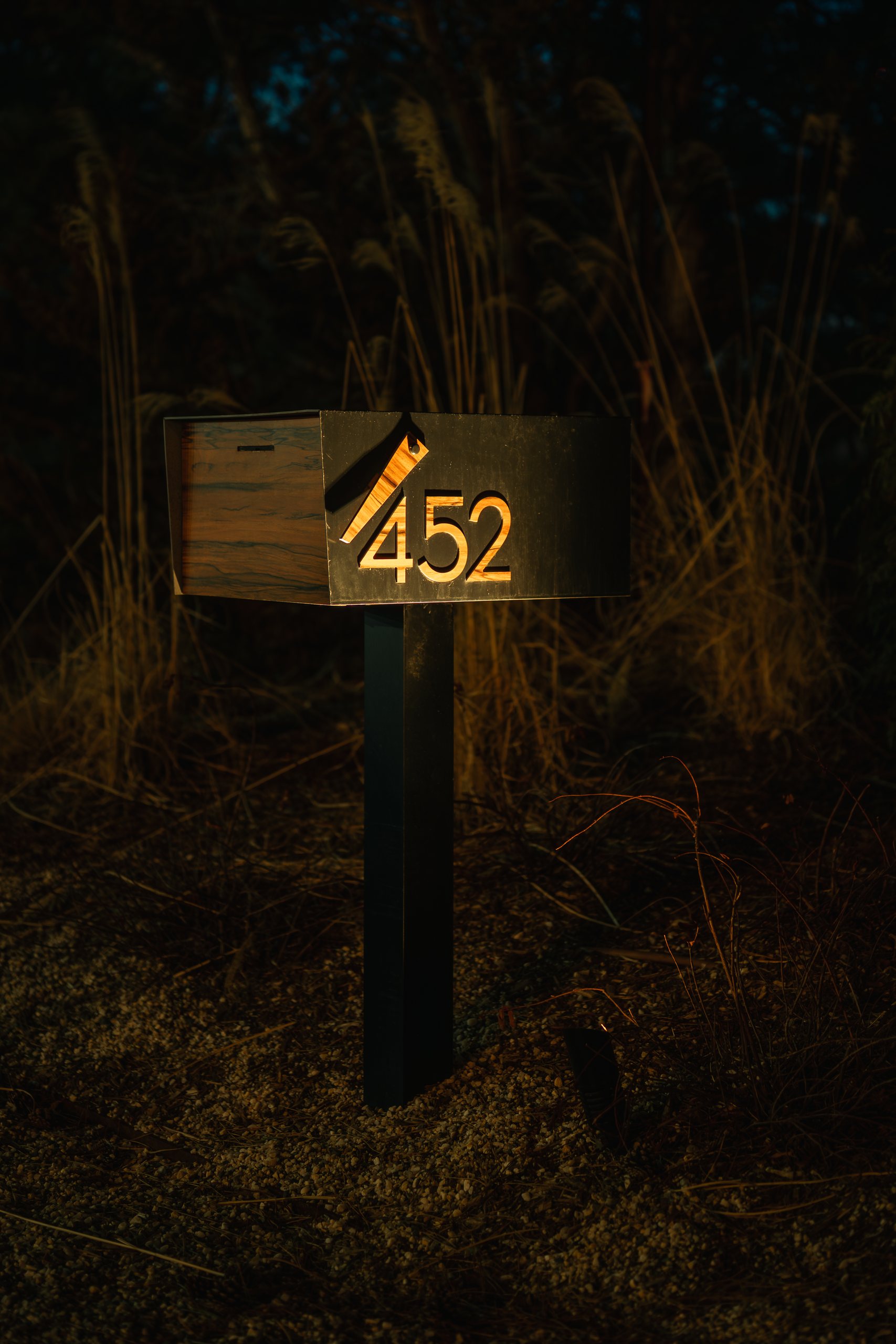 Maintained address sign lighting on a Long Island landscape lighting system