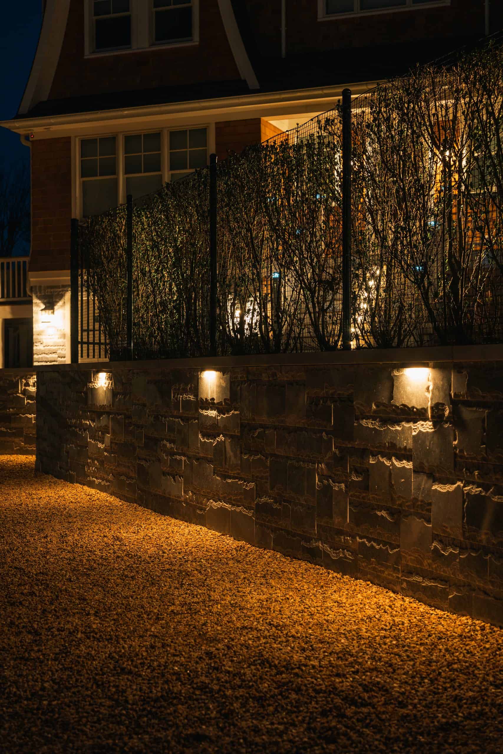 Foundation and path lighting for a Long Island home