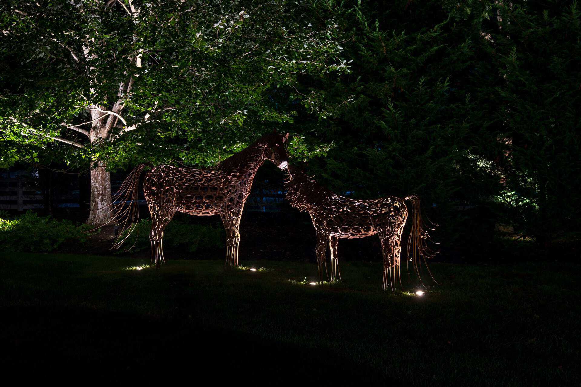 Garden accent lighting for a Long Island outdoor lighting installation